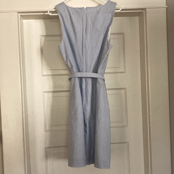 J. Crew blue/white striped searsucker dress - Picture 2 of 6